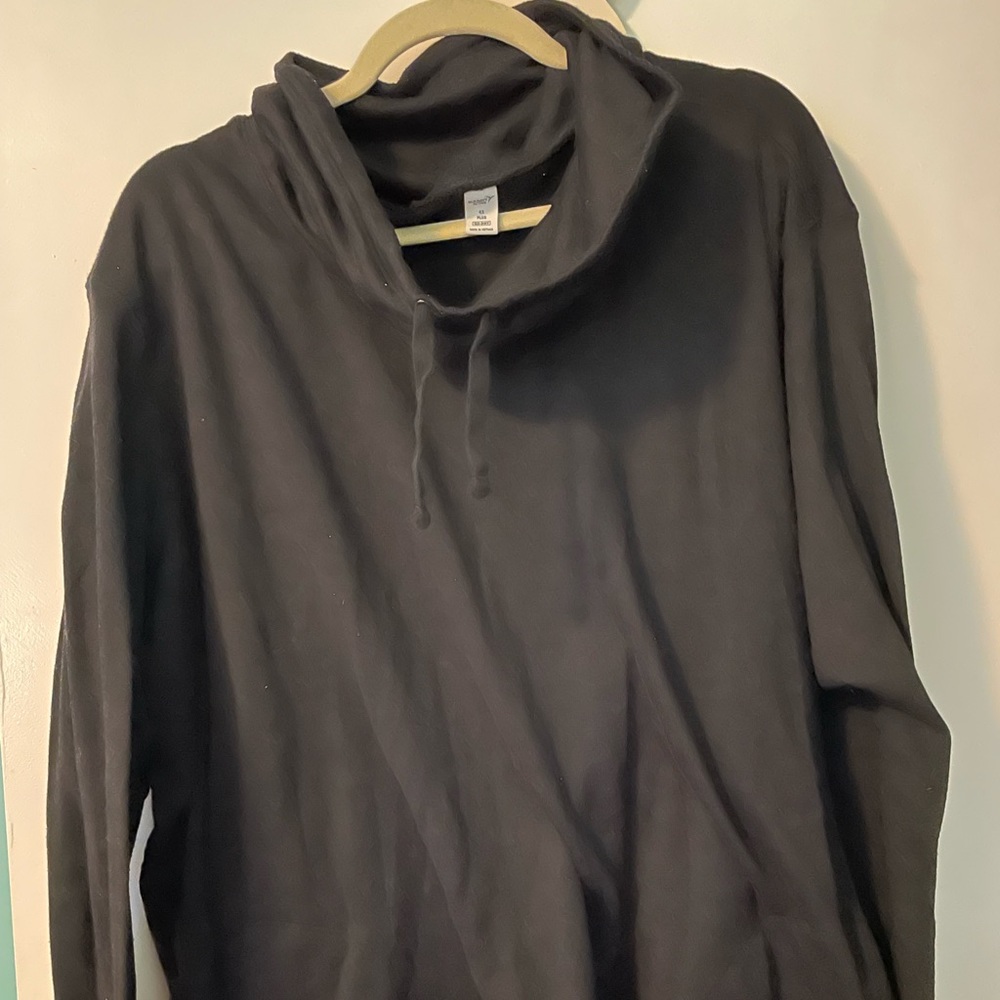 Black mock-neck sweatshirt